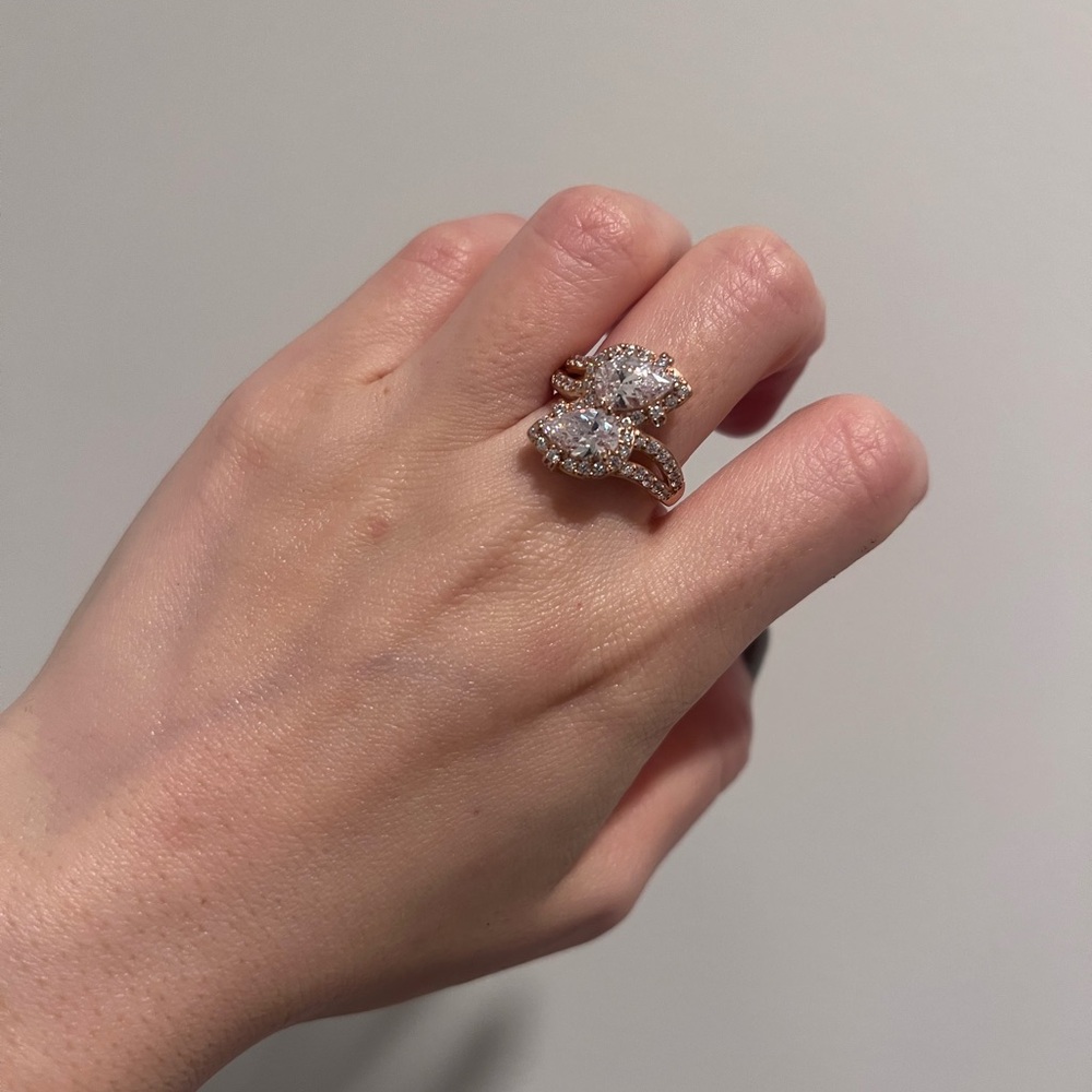 NEW Diamonique Fancy Diamond Cocktail Ring